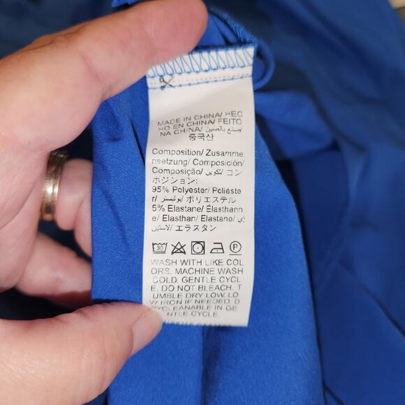 SHEIN CURVE Maxi Slip Dress Women 2XL Blue V Neck Crochet Sheer Lightweight Boho - Picture 5 of 10